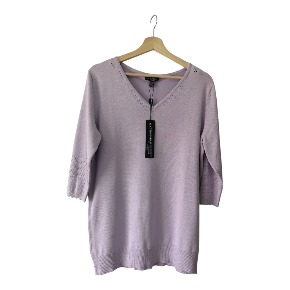 Elegant Lavender V-Neck Blouse
